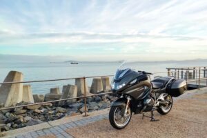 Showing the BMW R 1250 RT at Cape Town's waterfront