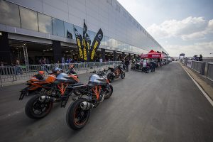 Naked KTMs in Kyalami's pit lane